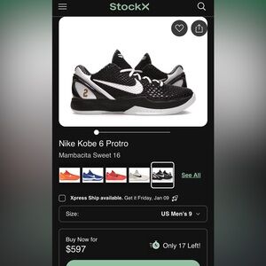 Nike Kobe 6 Protro Black White Sneakers